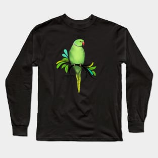 Green Indian Ringneck Parrot Long Sleeve T-Shirt